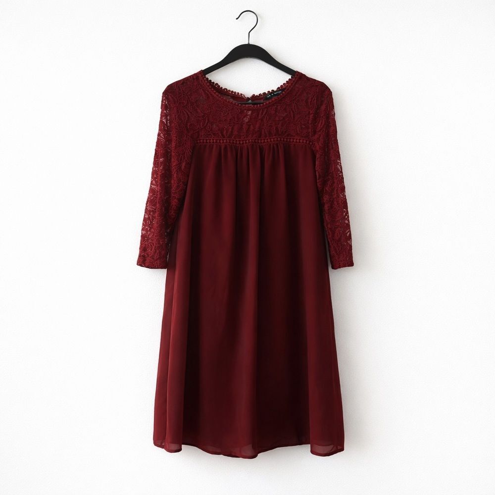 Burgundy Red Cherry Dress Size M